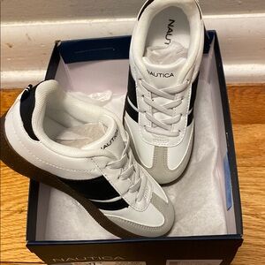 Nautica Classic White and Black Sneakers